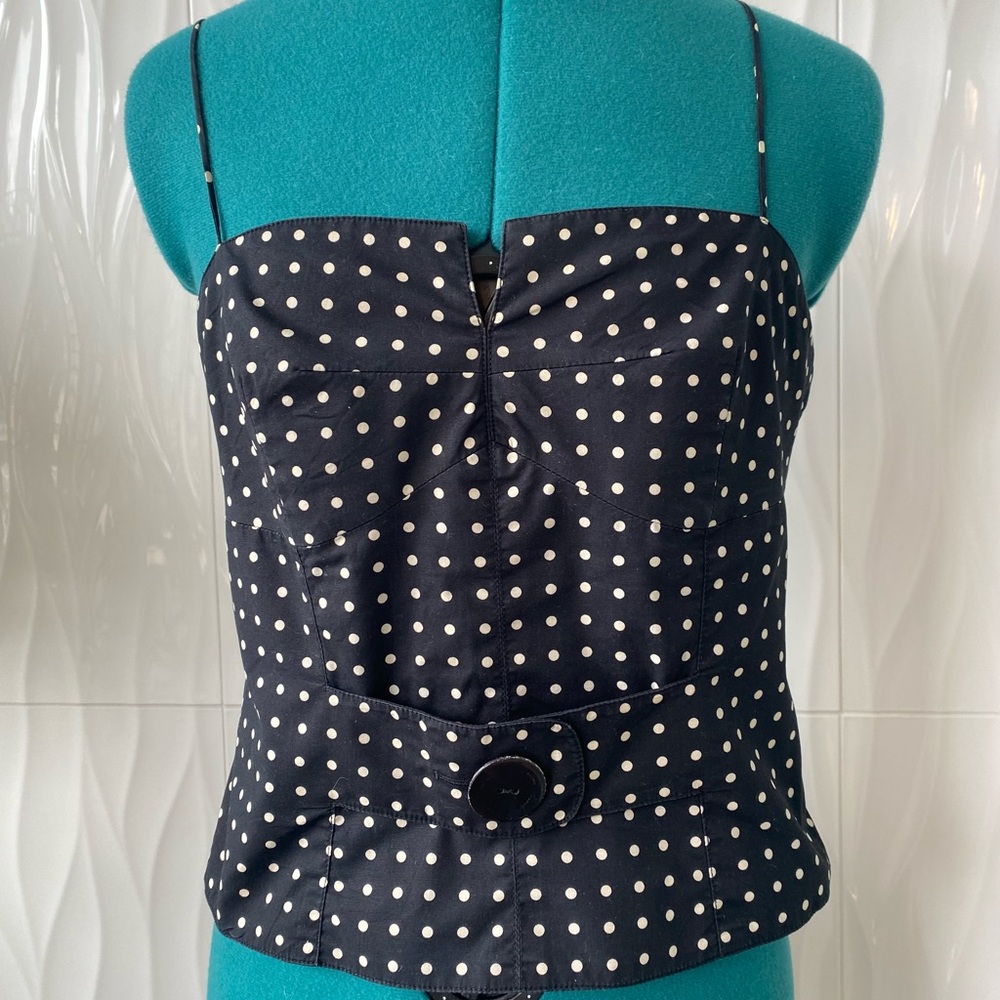 ETCETERA black / ivory polka dot tank